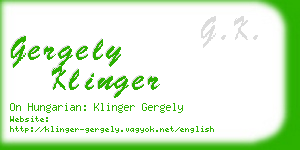gergely klinger business card